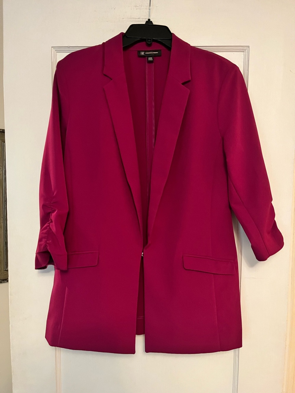 INC International Concepts Magenta Open-Front Blazer